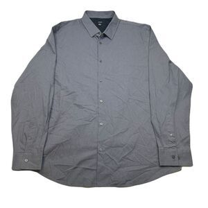 Alfani Stretch Button Down Shirt Mens‎ 2XL Gray Business Casual $60